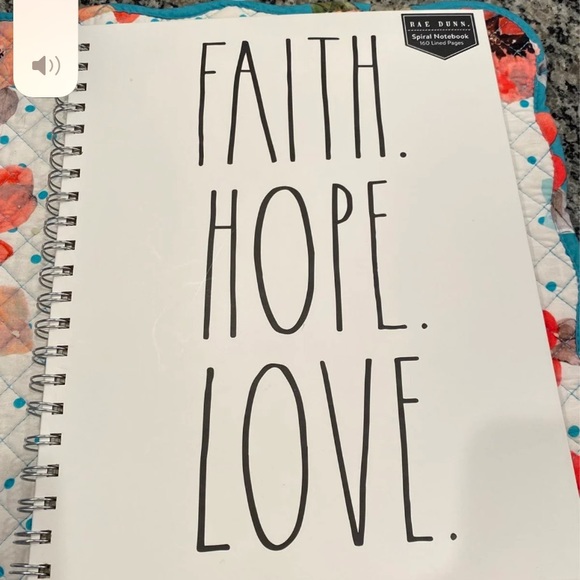 Rae Dunn Spiral Notebook - Faith Hope Love